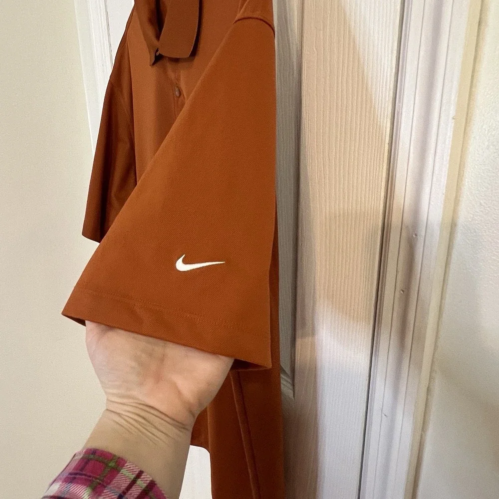 Nike Golf Shirt Adult Large Orange Short Sleeve Dri Fit‎ PoloMens outdoors